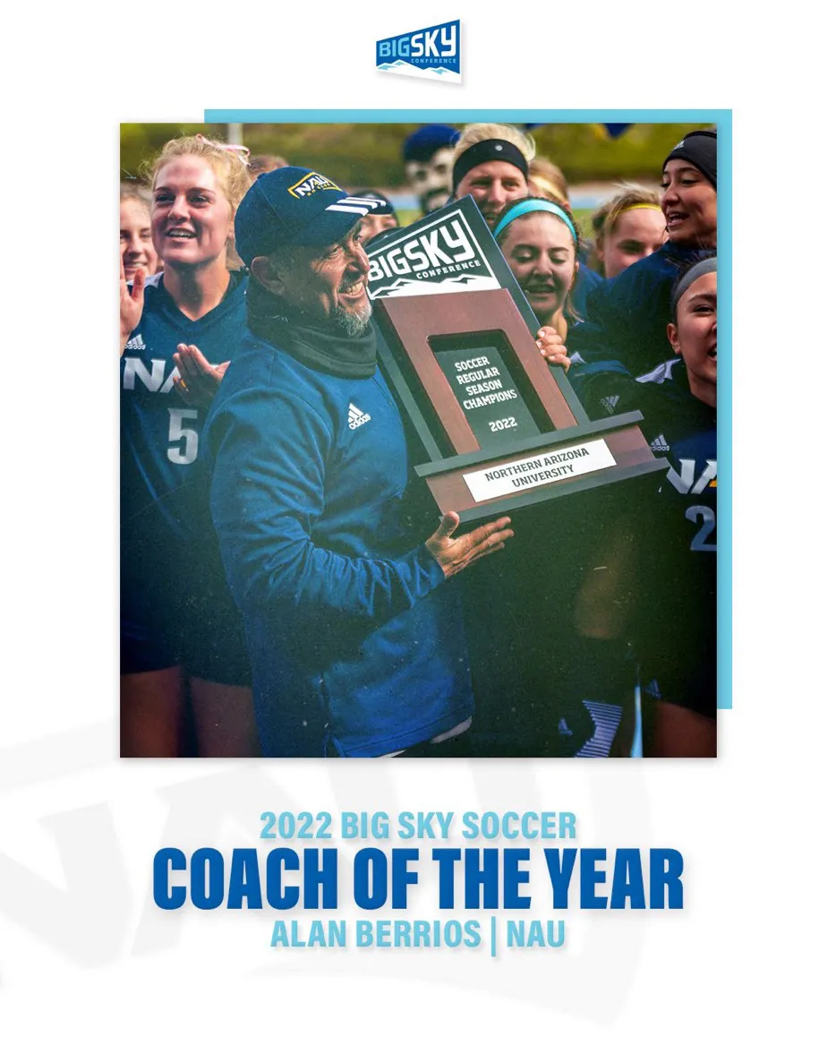 2022 Big Sky Soccer Coach of the Year Alan Berrios NAU